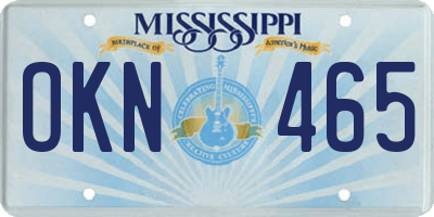 MS license plate OKN465