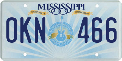 MS license plate OKN466