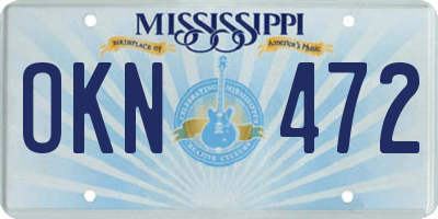 MS license plate OKN472