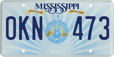 MS license plate OKN473