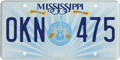 MS license plate OKN475