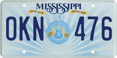 MS license plate OKN476