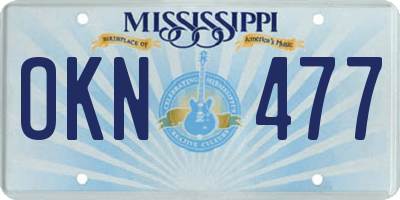 MS license plate OKN477