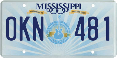 MS license plate OKN481
