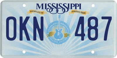 MS license plate OKN487