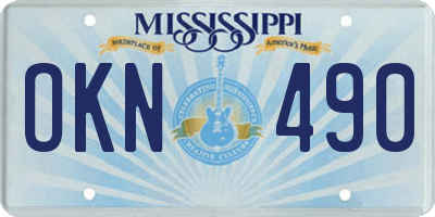 MS license plate OKN490