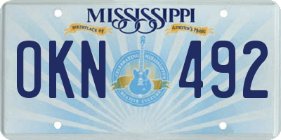 MS license plate OKN492