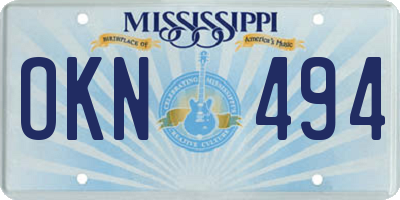 MS license plate OKN494