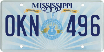 MS license plate OKN496