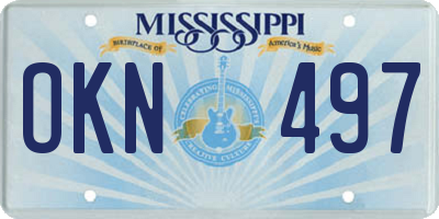 MS license plate OKN497