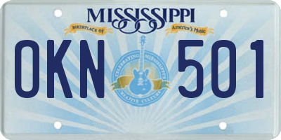 MS license plate OKN501