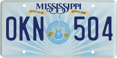 MS license plate OKN504