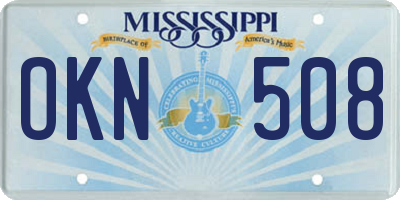 MS license plate OKN508
