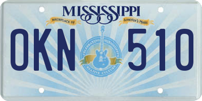 MS license plate OKN510