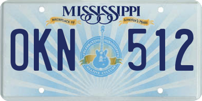 MS license plate OKN512
