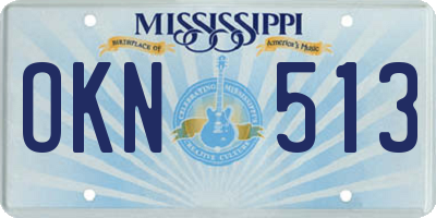 MS license plate OKN513