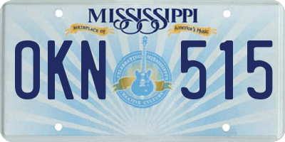 MS license plate OKN515