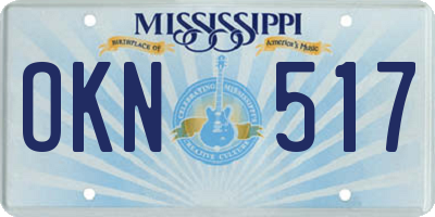 MS license plate OKN517