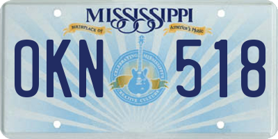 MS license plate OKN518