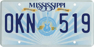 MS license plate OKN519