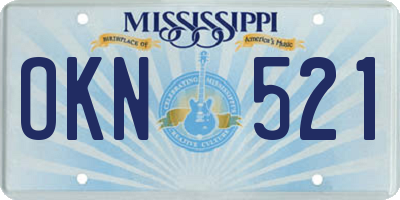 MS license plate OKN521