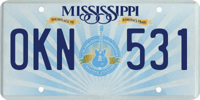 MS license plate OKN531