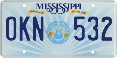 MS license plate OKN532