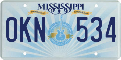 MS license plate OKN534