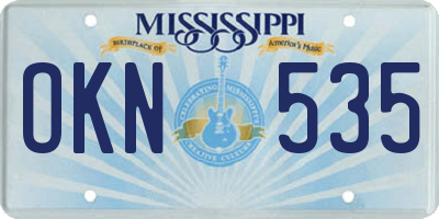 MS license plate OKN535