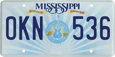 MS license plate OKN536