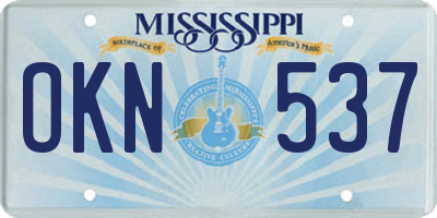 MS license plate OKN537