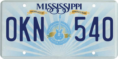 MS license plate OKN540