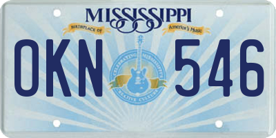 MS license plate OKN546