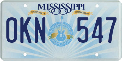 MS license plate OKN547