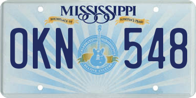 MS license plate OKN548