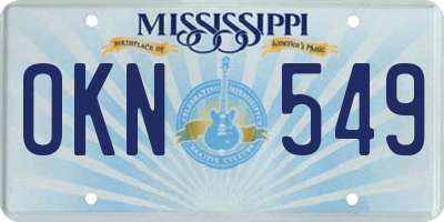 MS license plate OKN549