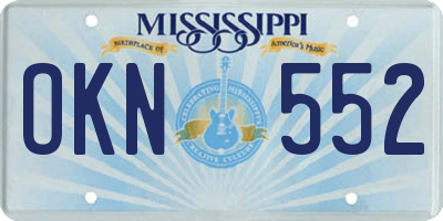 MS license plate OKN552
