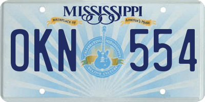 MS license plate OKN554