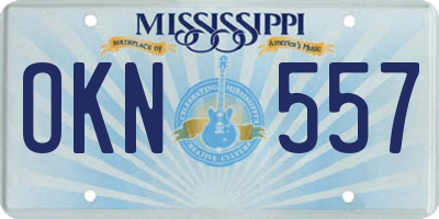 MS license plate OKN557
