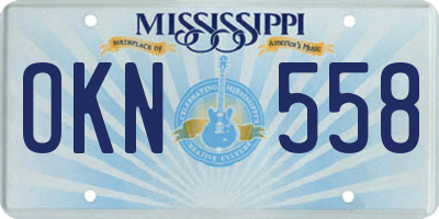 MS license plate OKN558
