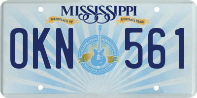MS license plate OKN561
