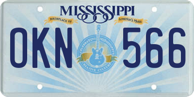 MS license plate OKN566
