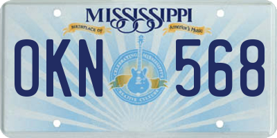 MS license plate OKN568