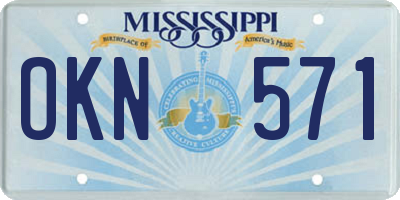 MS license plate OKN571