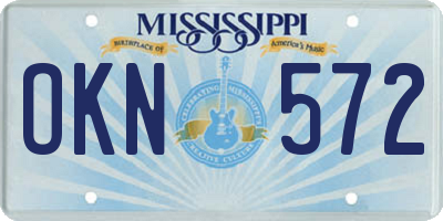 MS license plate OKN572