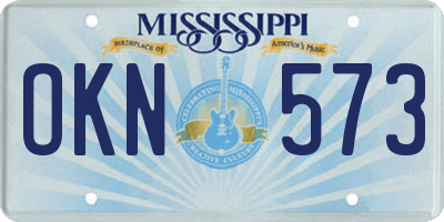 MS license plate OKN573