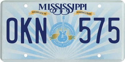 MS license plate OKN575