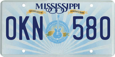 MS license plate OKN580