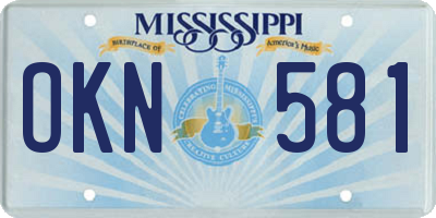 MS license plate OKN581