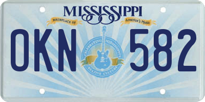 MS license plate OKN582